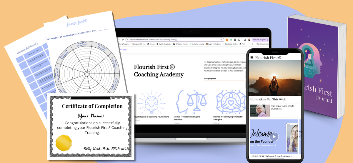 flourish first coaching academy mockup